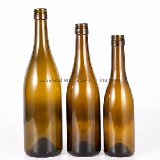 187ml 375ml 500ml 750ml 1000ml 보르도 부르고뉴 모양 레드 와인 유리 병 녹색 유리 포도 와인 병